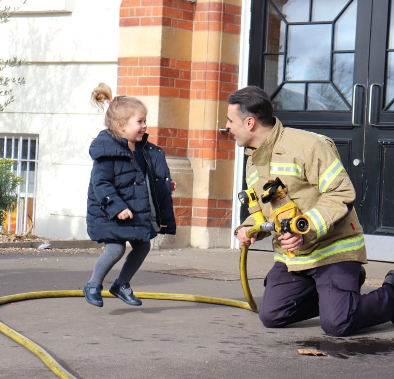 girl with a fireman