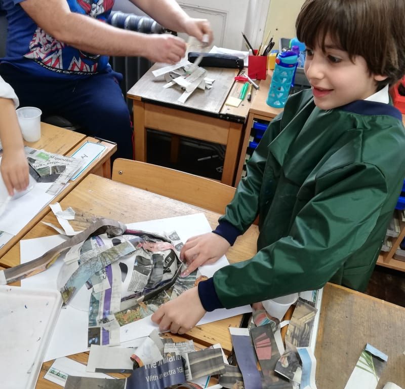boy in art class