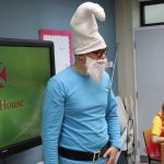 man dressed as a smurf