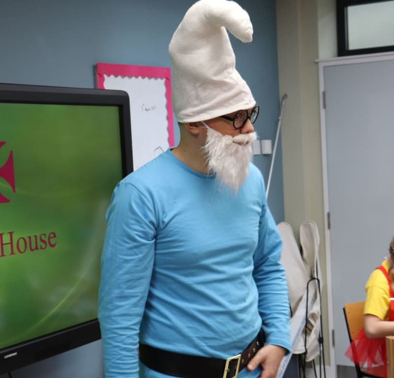 man dressed as a smurf